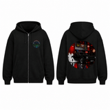BDG Zip Up Hoodie - Neon Garage Burnout with Classic Coupe - Built Different Goods