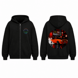 BDG Zip Up Hoodie - Neon Garage Burnout with Classic Coupe - Built Different Goods