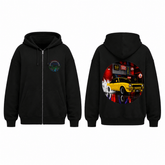 BDG Zip Up Hoodie - Neon Garage Burnout with Classic Coupe - Built Different Goods