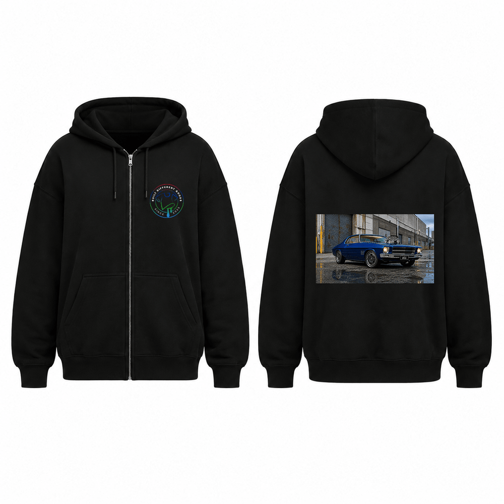 BDG Zip Up Hoodie - 1970s Classic V8 Blown Coupe - Built Different Goods