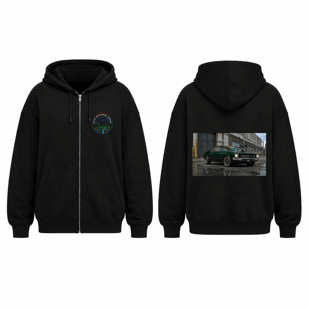 BDG Zip Up Hoodie - 1970s Classic V8 Blown Coupe - Built Different Goods
