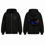 BDG Zip Up Hoodie - Neon Garage Showcase with Classic Coupe - Built Different Goods