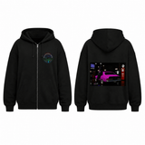 BDG Zip Up Hoodie - Neon Garage Showcase with Classic Coupe - Built Different Goods
