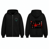BDG Zip Up Hoodie - Neon Garage Showcase with Classic Coupe - Built Different Goods