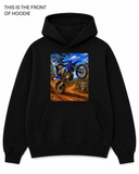 Premium graphic hoodie featuring the Yamaha WR450R design by Built Different Goods. Comfortable everyday hoodie available in sizes S to True 5XL.