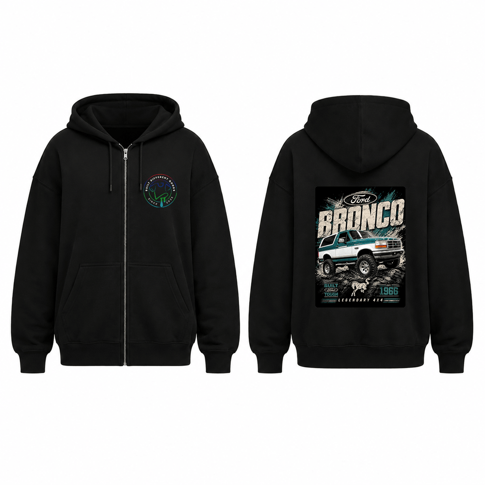 BDG Zip Up Hoodie - Ford Bronco Est 1966 - Built Different Goods