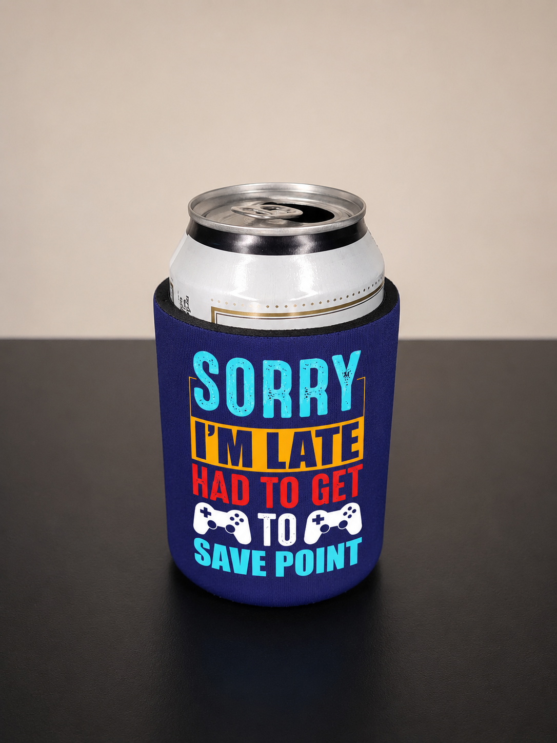 5mm Neoprene Stubby Holder for 375ml Cans - Sorry I'm Late