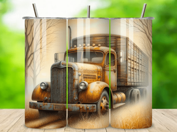 20oz Stainless Steel Tumbler With Two Lids - Rusty Truck