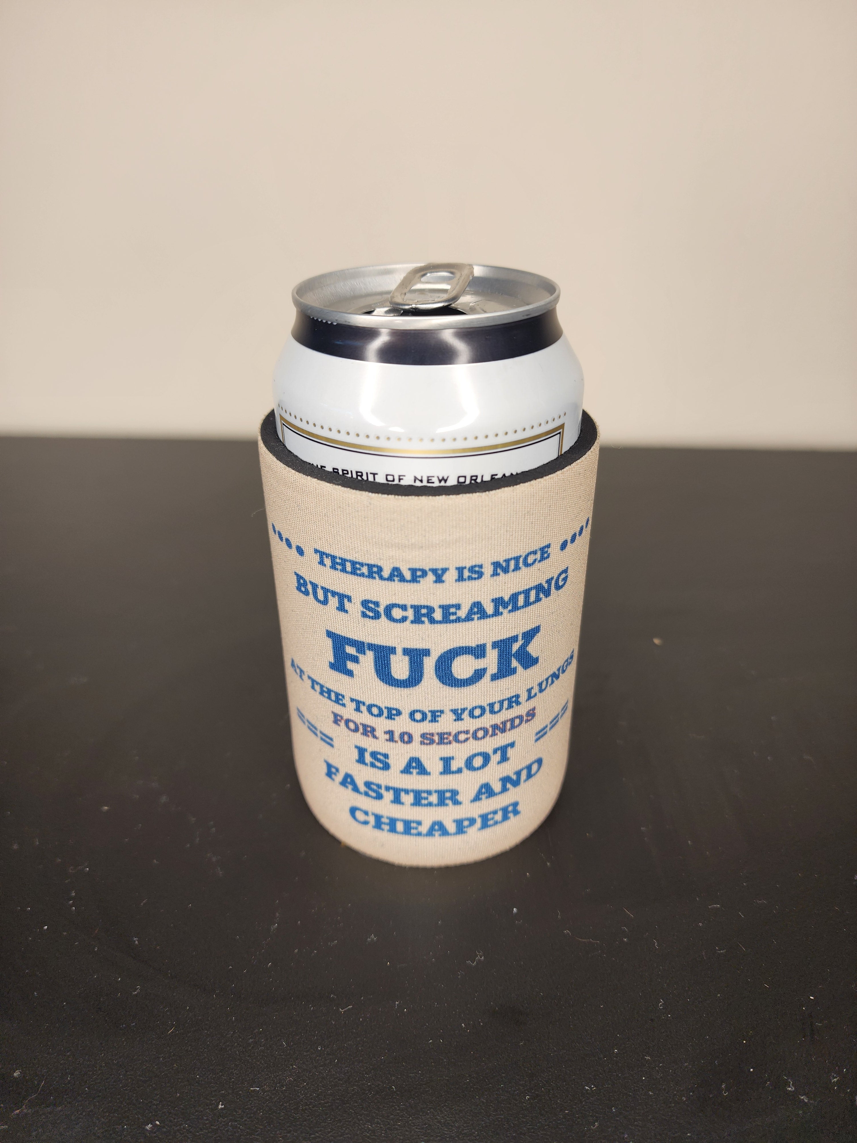 5mm Neoprene Stubby Holder for 375ml Cans  - Therapy is Nice