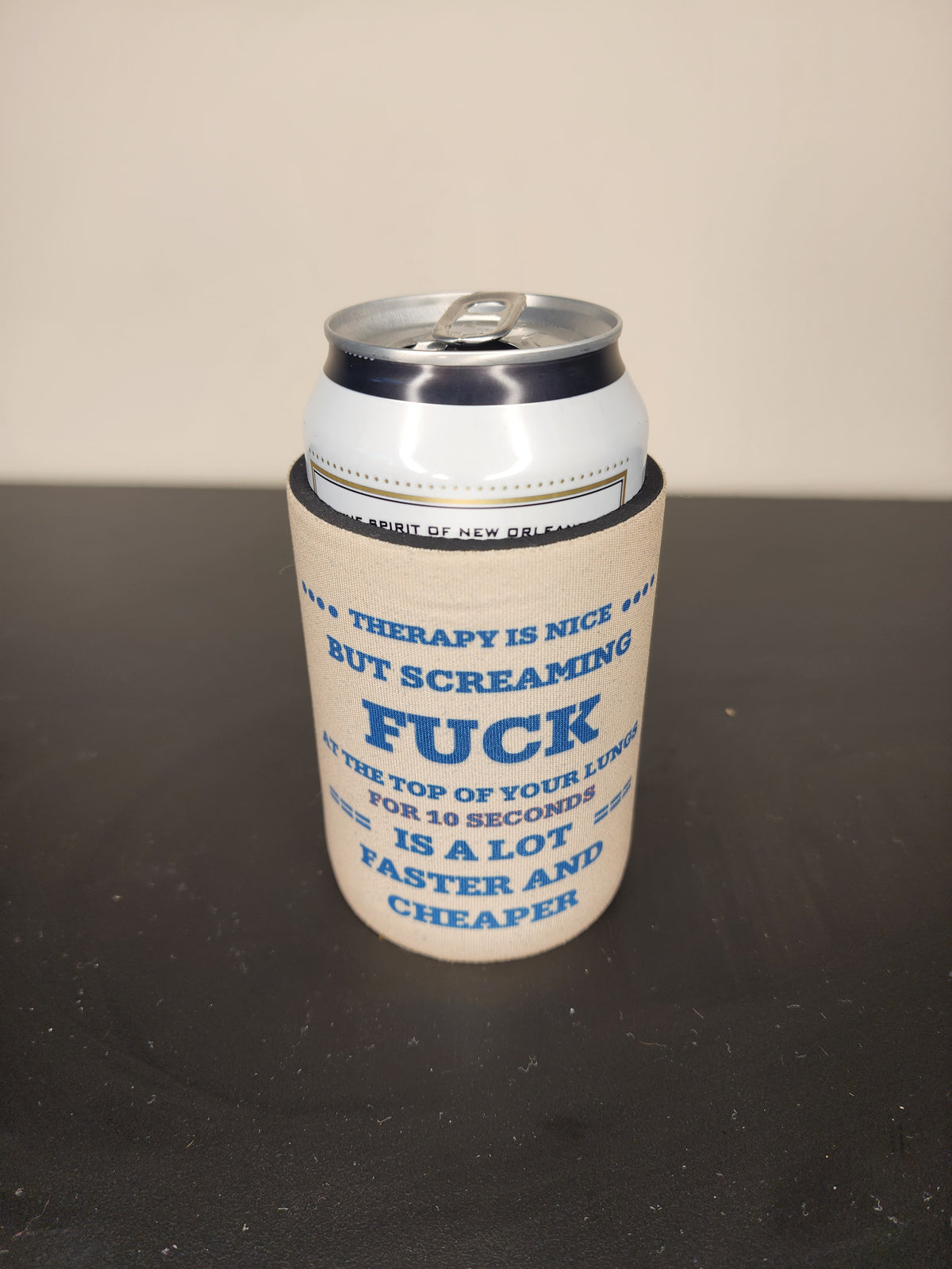 5mm Neoprene Stubby Holder for 375ml Cans  - Therapy is Nice