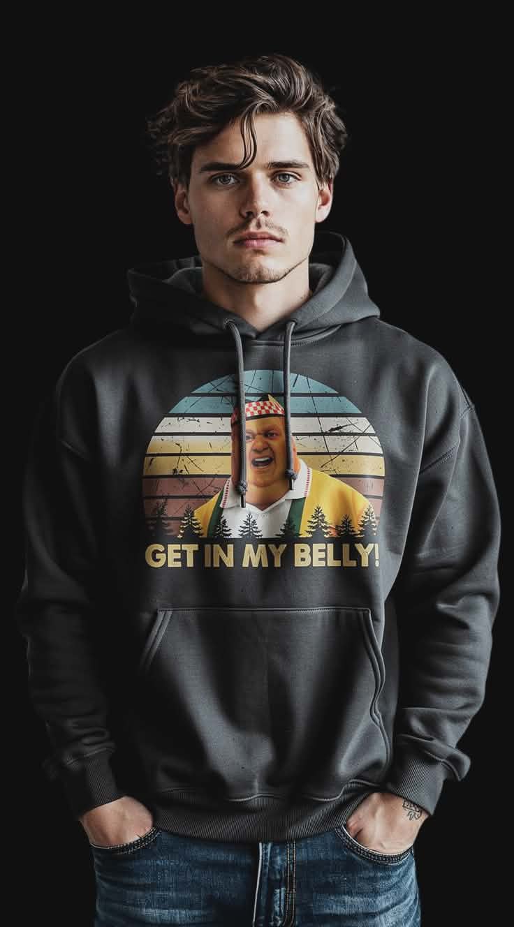 Graphic Hoodie - Get in my belly Size S-3XL