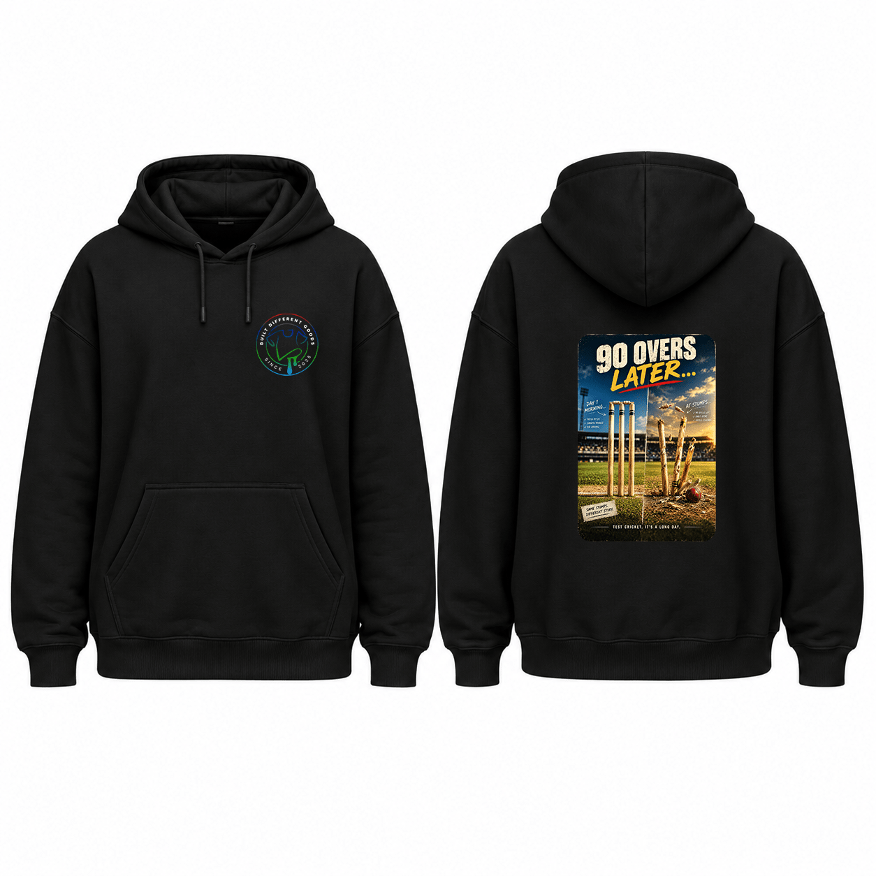 90 Overs Later Graphic Hoodie - Built Different Goods
