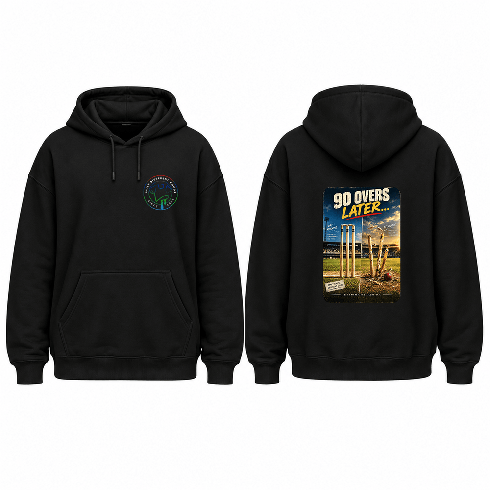 90 Overs Later Graphic Hoodie - Built Different Goods