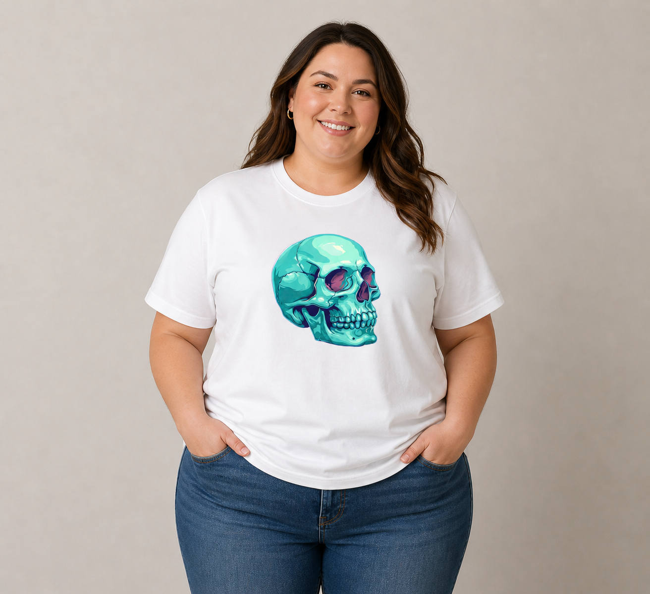BDG Graphic T-Shirt - Aqua Skull