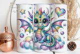 20oz Stainless Steel Tumbler With Two Lids - Baby Dragon