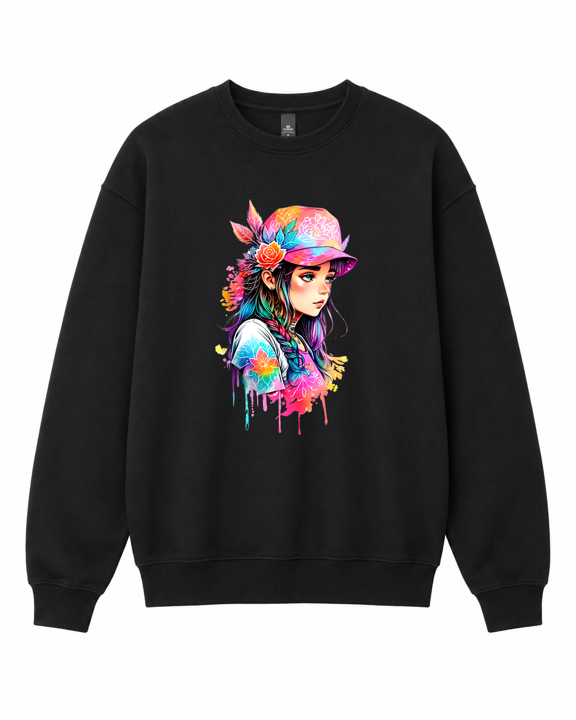 BDG Crew Neck Sweatshirt  - Watercolour Girl
