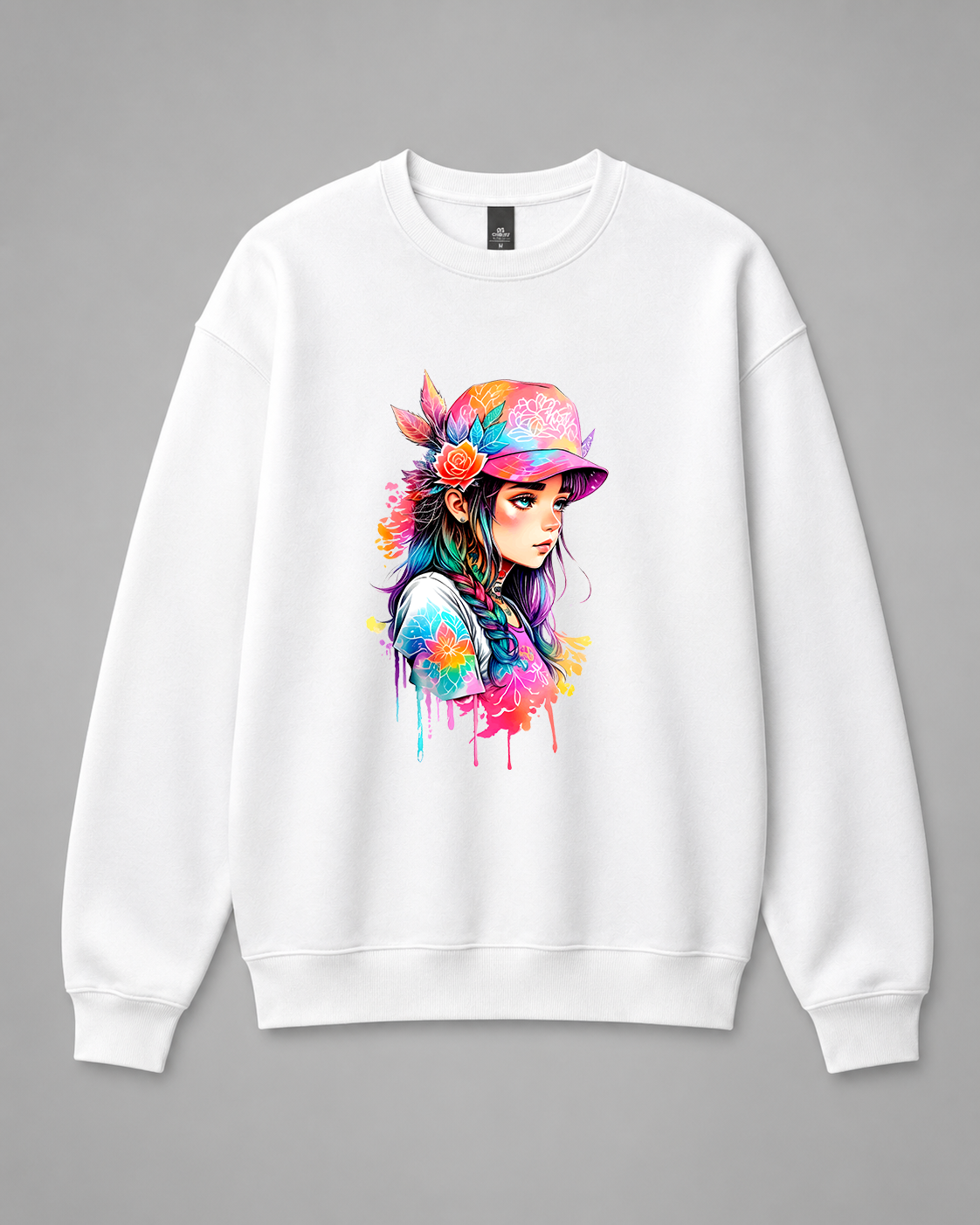BDG Crew Neck Sweatshirt  - Watercolour Girl