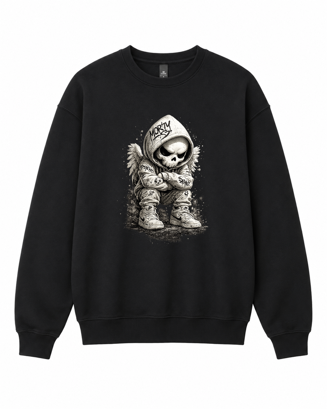 BDG Crew Neck Sweatshirt  - White Skull