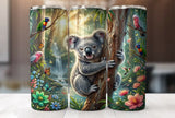 20oz Stainless Steel Tumbler With Two Lids - Cute Koala