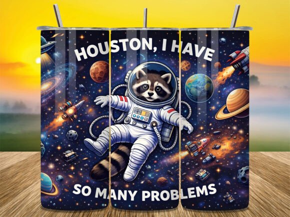 20oz Stainless Steel Tumbler With Two Lids  - Houston, I have so Many Problems