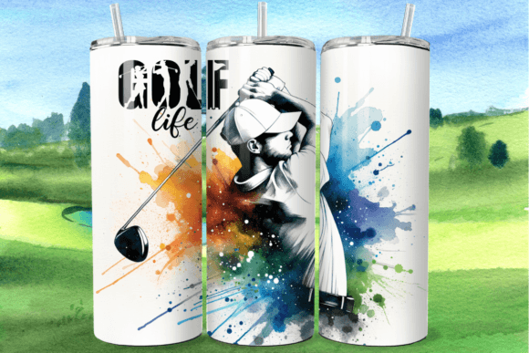20oz Stainless Steel Tumbler With Two Lids - Golf Life