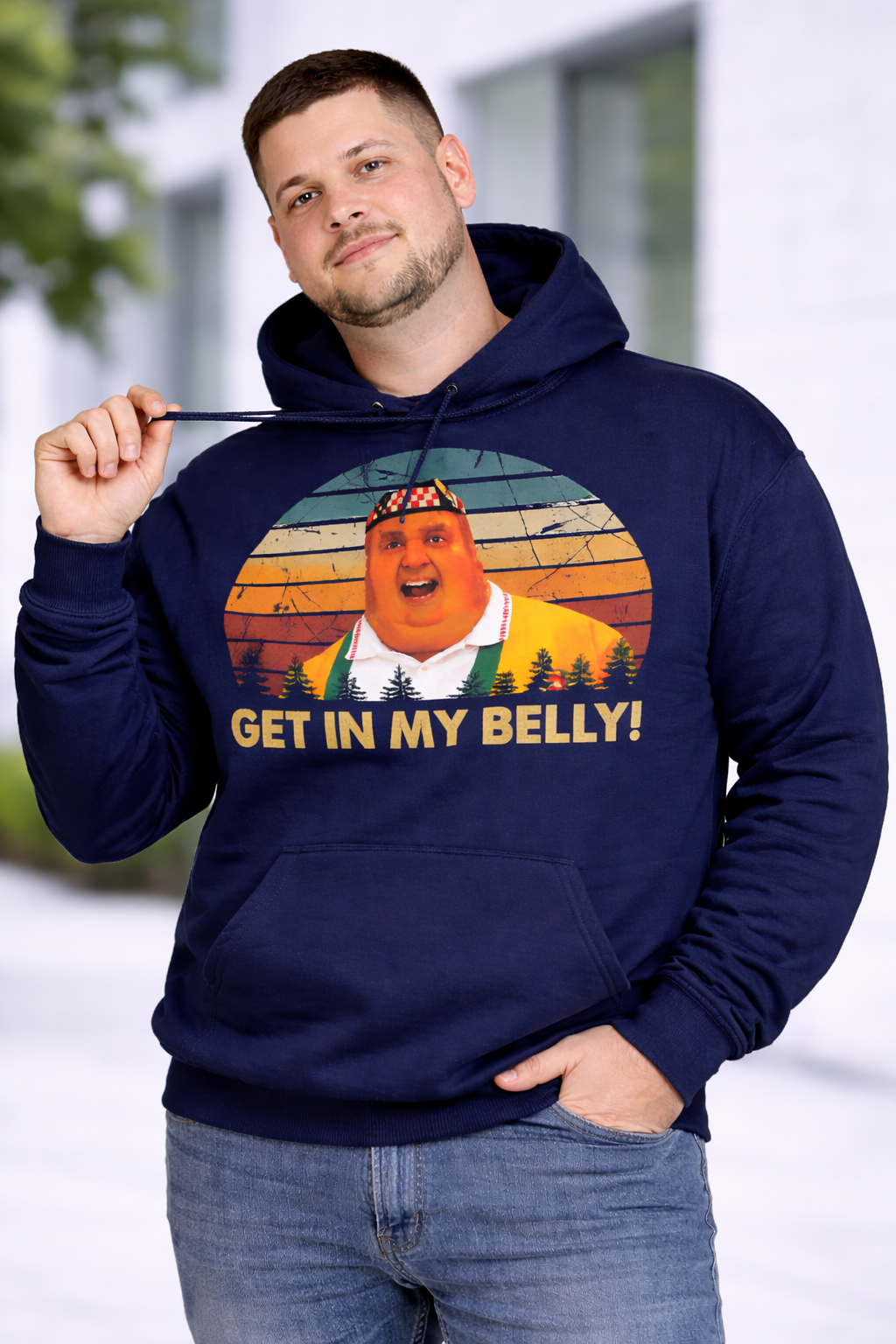 Graphic Hoodie - Get in my belly Size 4XL-10XL