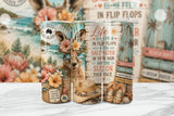 20oz Stainless Steel Tumbler With Two Lids - Life is better in flip flops