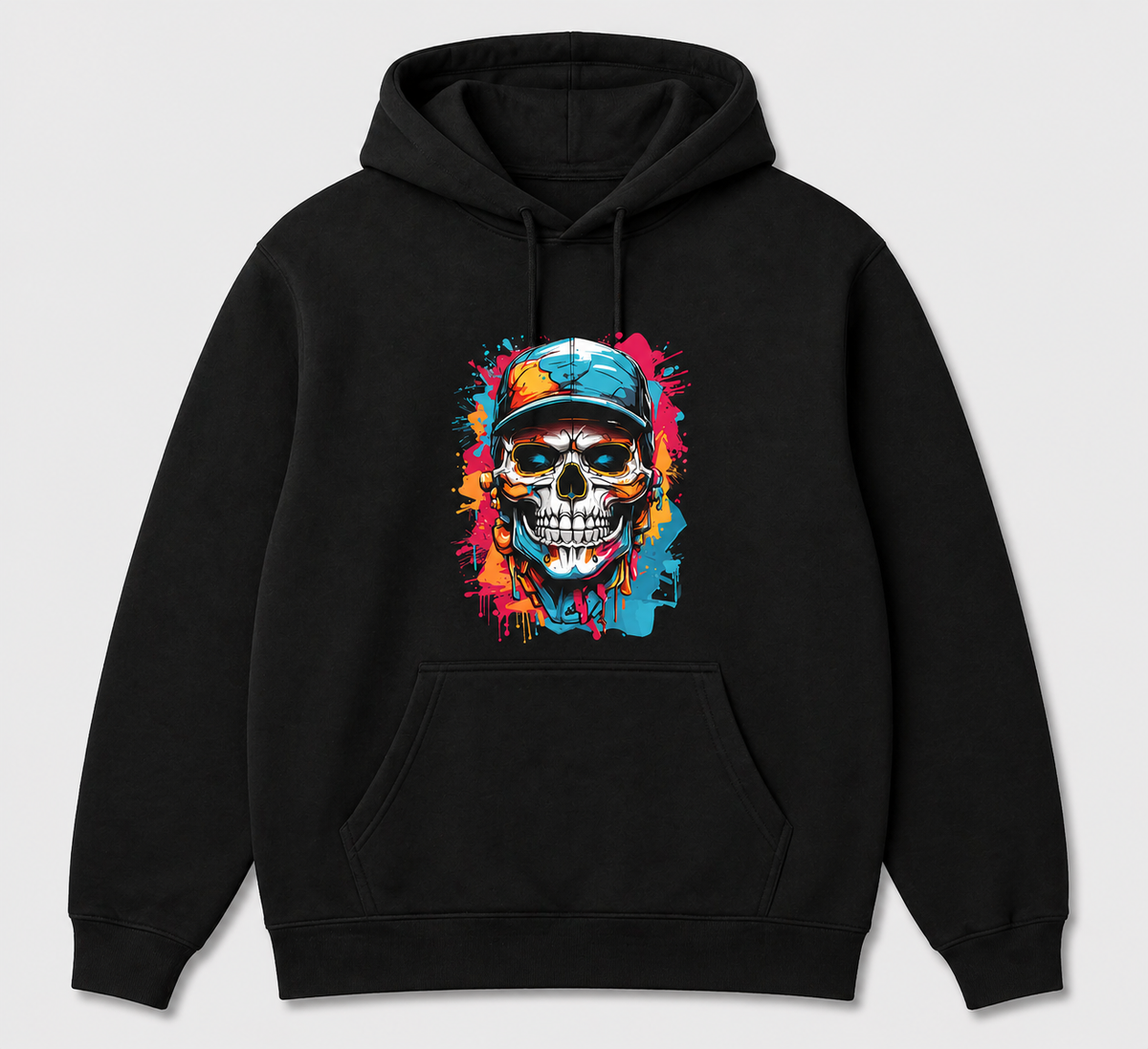 BDG Graphic Hoodie - Neon Skull