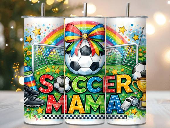 20oz Stainless Steel Tumbler With Two Lids  - Soccer Mama