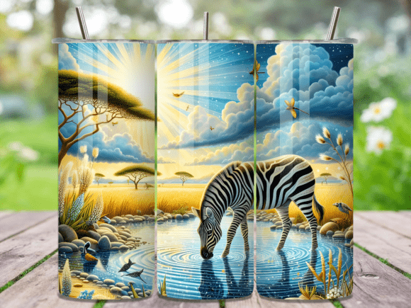 20oz Stainless Steel Tumbler With Two Lids - Zebra Drinking