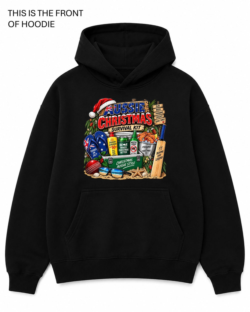 Aussie Christmas Graphic Hoodie - Built Different Goods