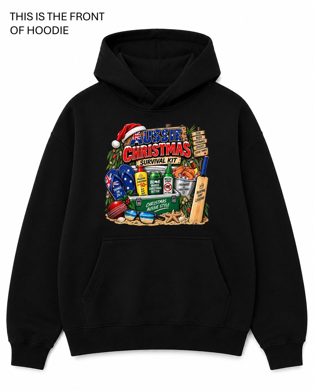 Aussie Christmas Graphic Hoodie - Built Different Goods