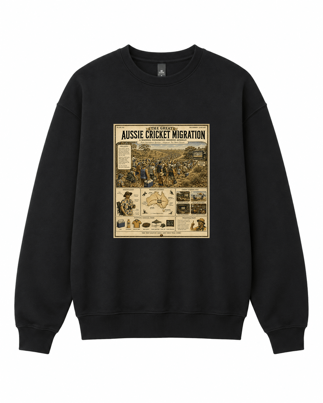 Aussie Cricket Migration Crewneck Sweatshirt - Built Different Goods