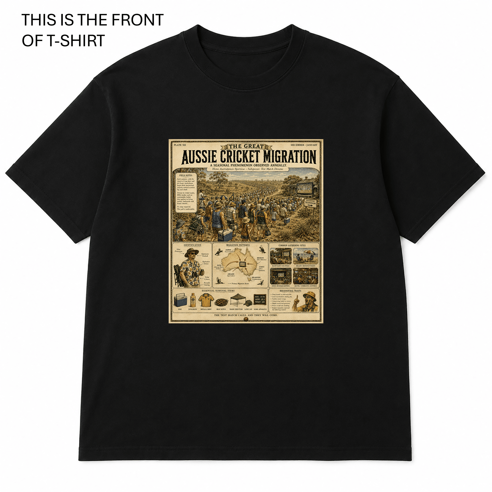 Aussie Cricket Migration Graphic T-Shirt - Built Different Goods