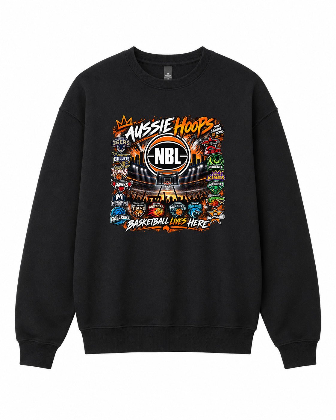 Aussie Hoops NBL Graphic Crewneck Sweatshirt - Built Different Goods