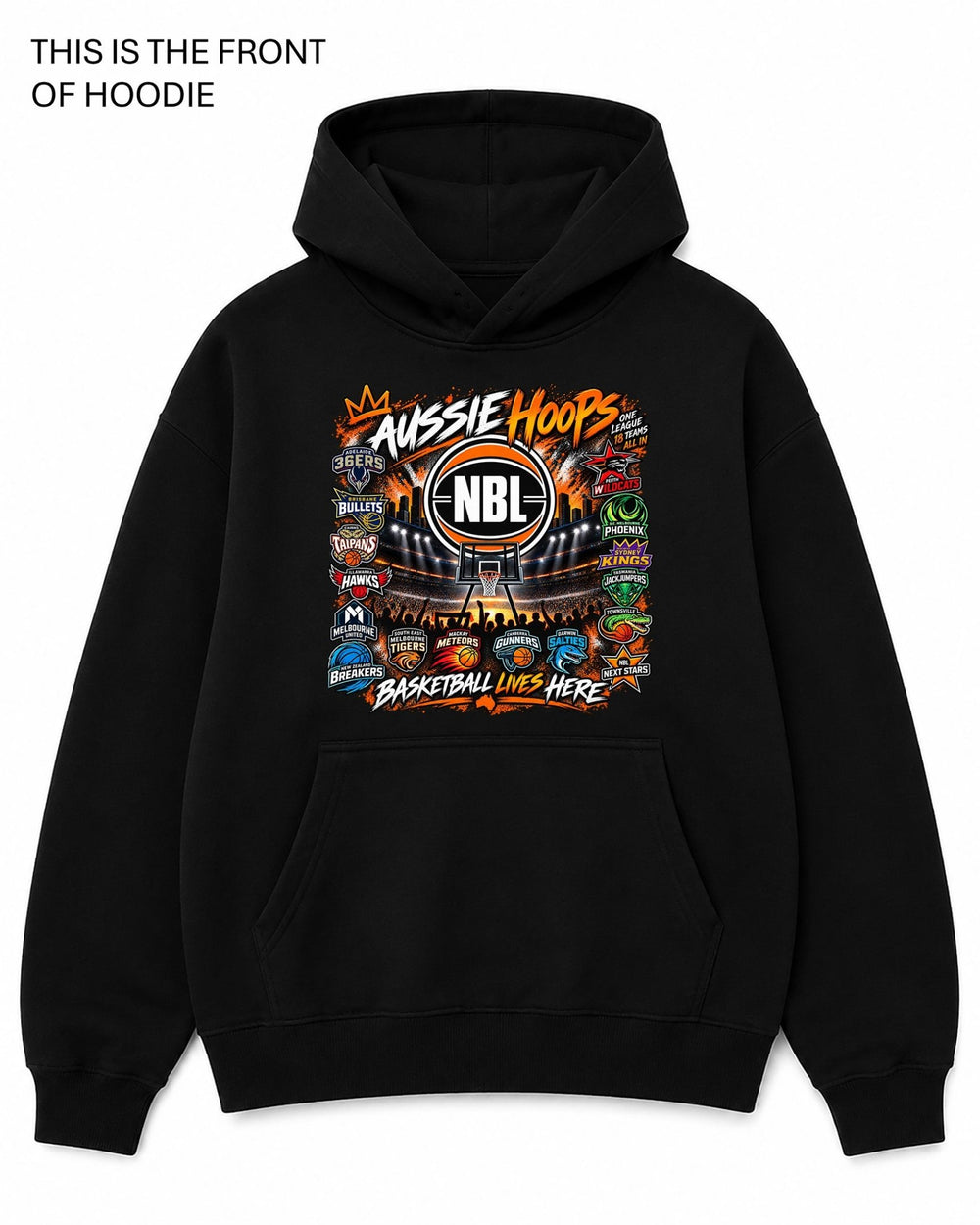 Aussie Hoops NBL Graphic Hoodie - Built Different Goods