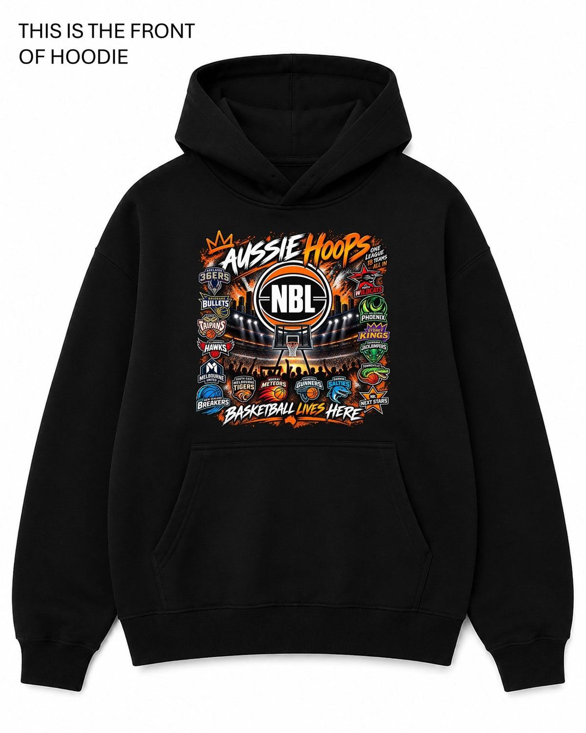 Aussie Hoops NBL Graphic Hoodie - Built Different Goods