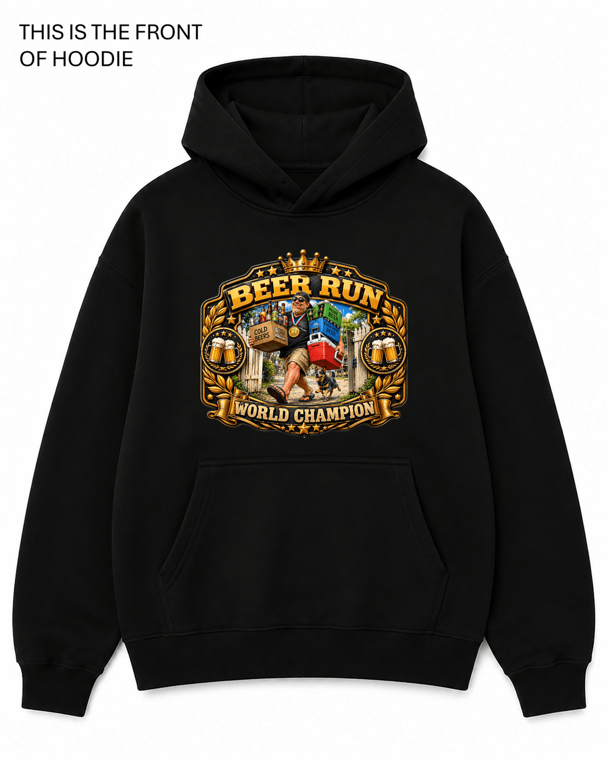 Beer Run World Champion Graphic Hoodie - Built Different Goods