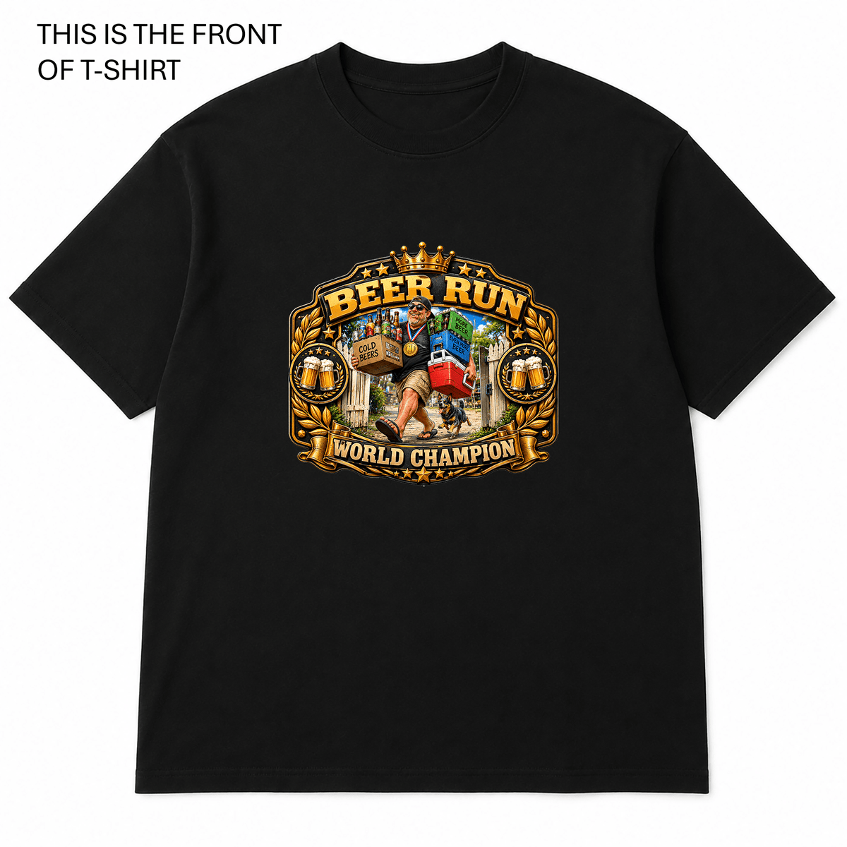 Beer Run World Champion Graphic T-Shirt - Built Different Goods