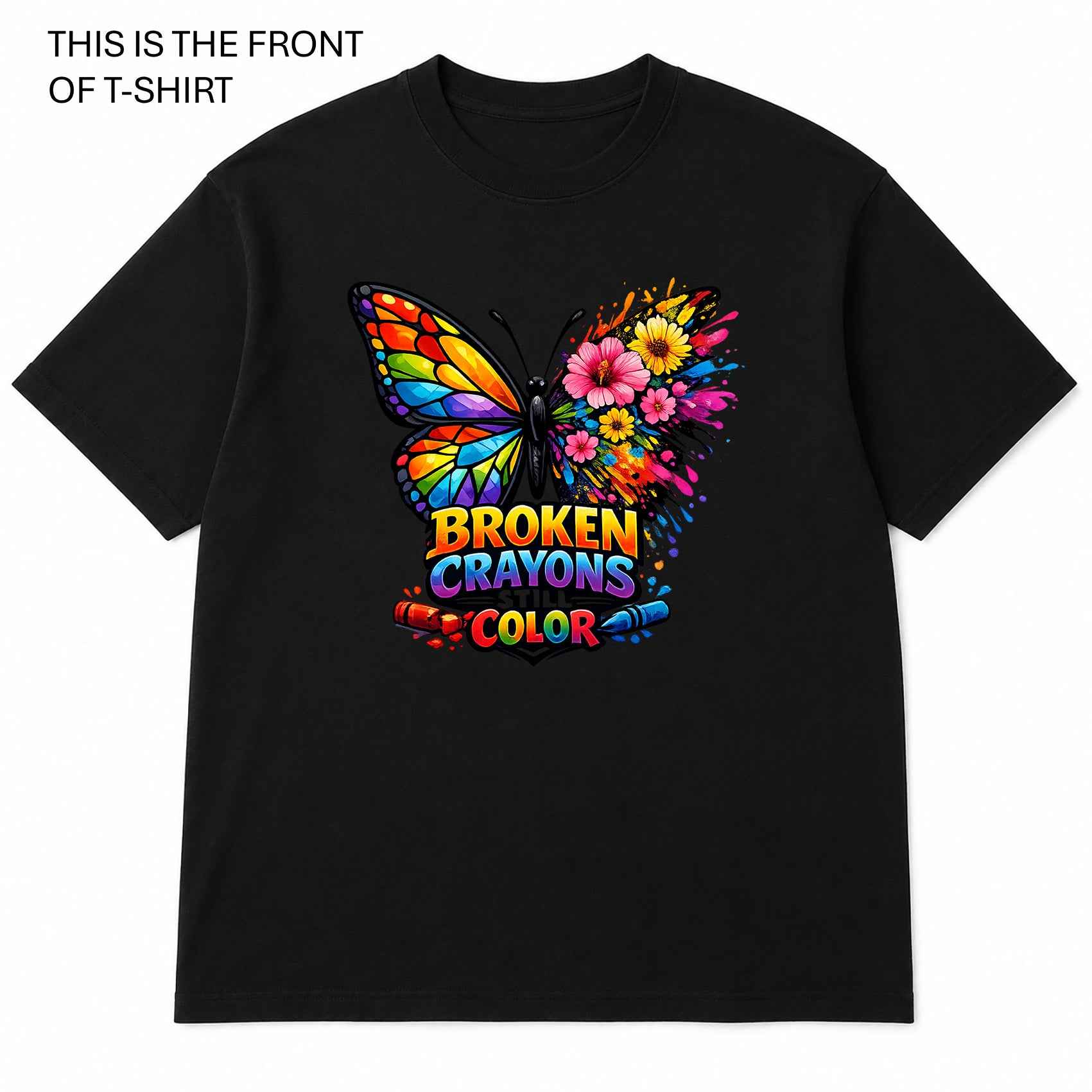 Broken Crayons Still Colour Graphic T-Shirt