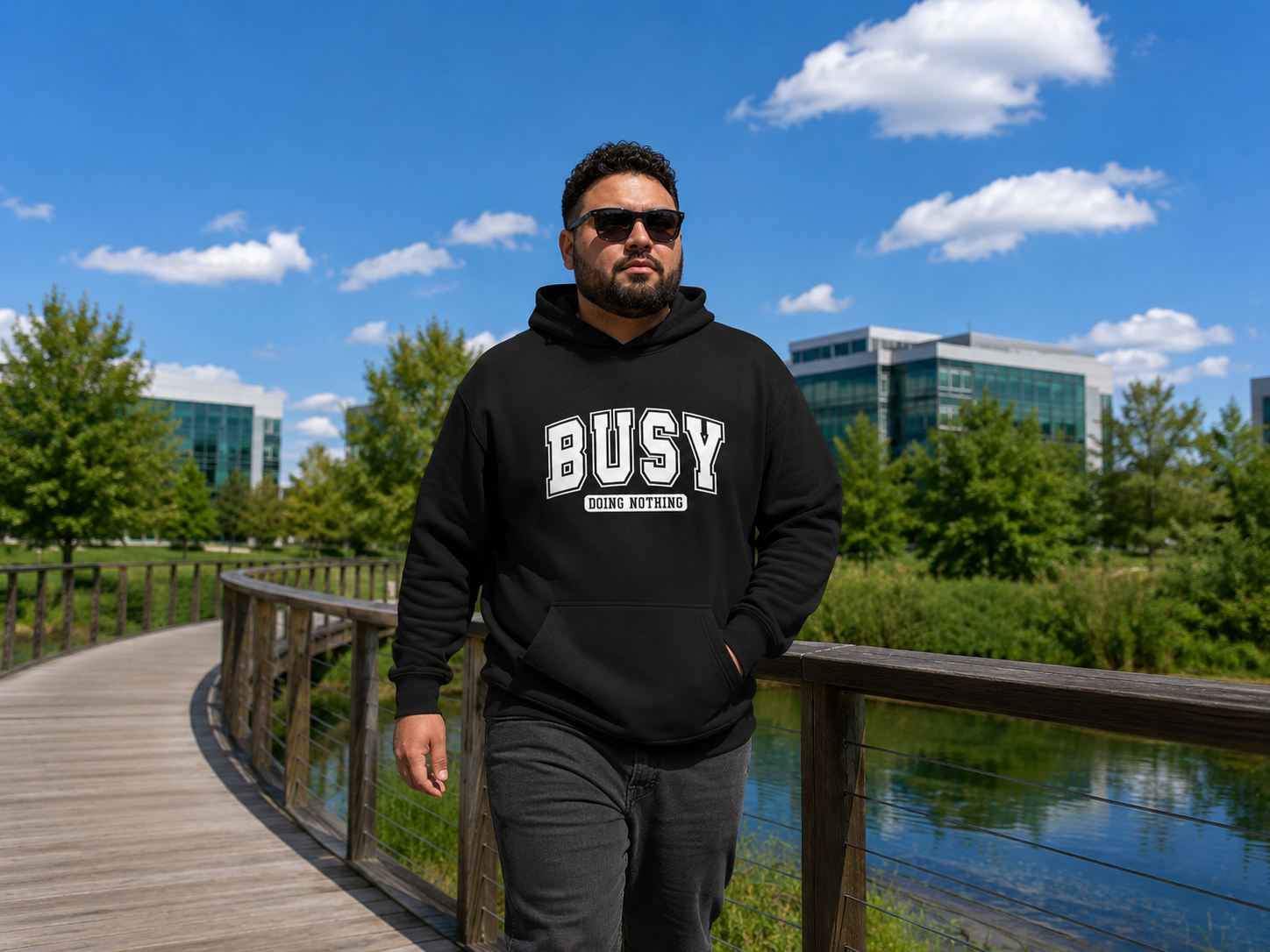 BDG Graphic Hoodie - Busy doing nothing