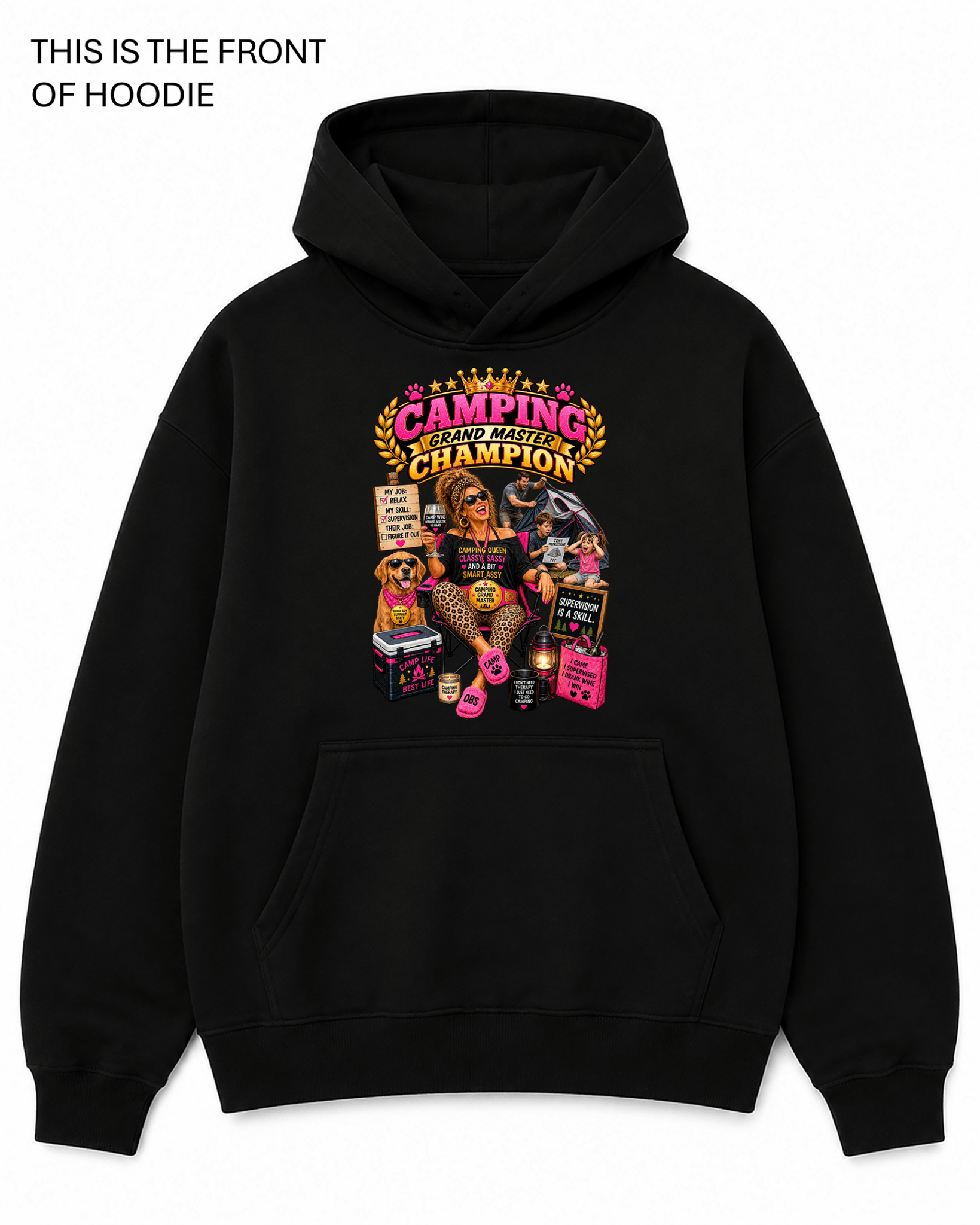 Camping Grandmaster Graphic Hoodie - Built Different Goods