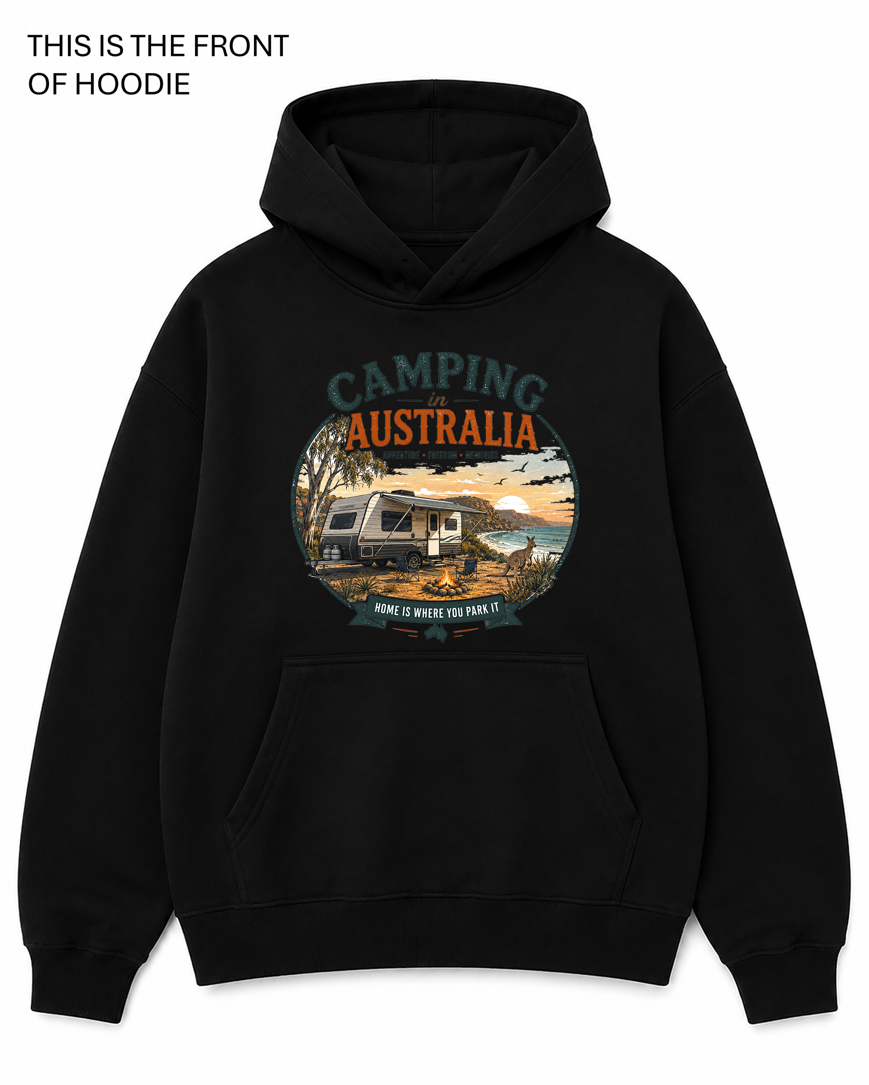 BDG Graphic Hoodie - Camping, Home is where you park it