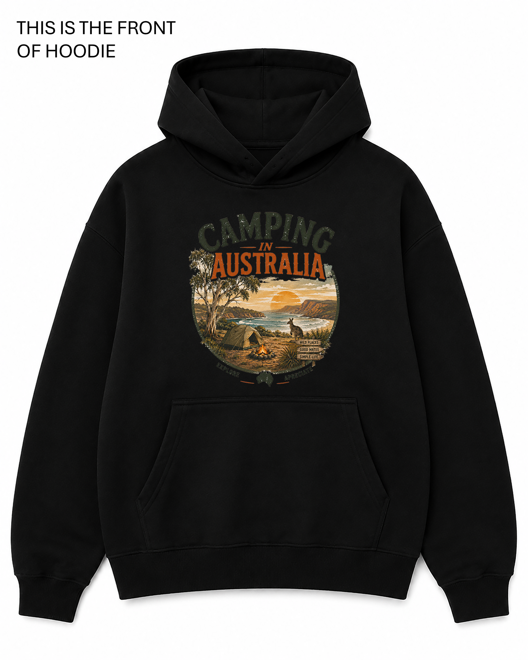 BDG Graphic Hoodie - Camping in Australia