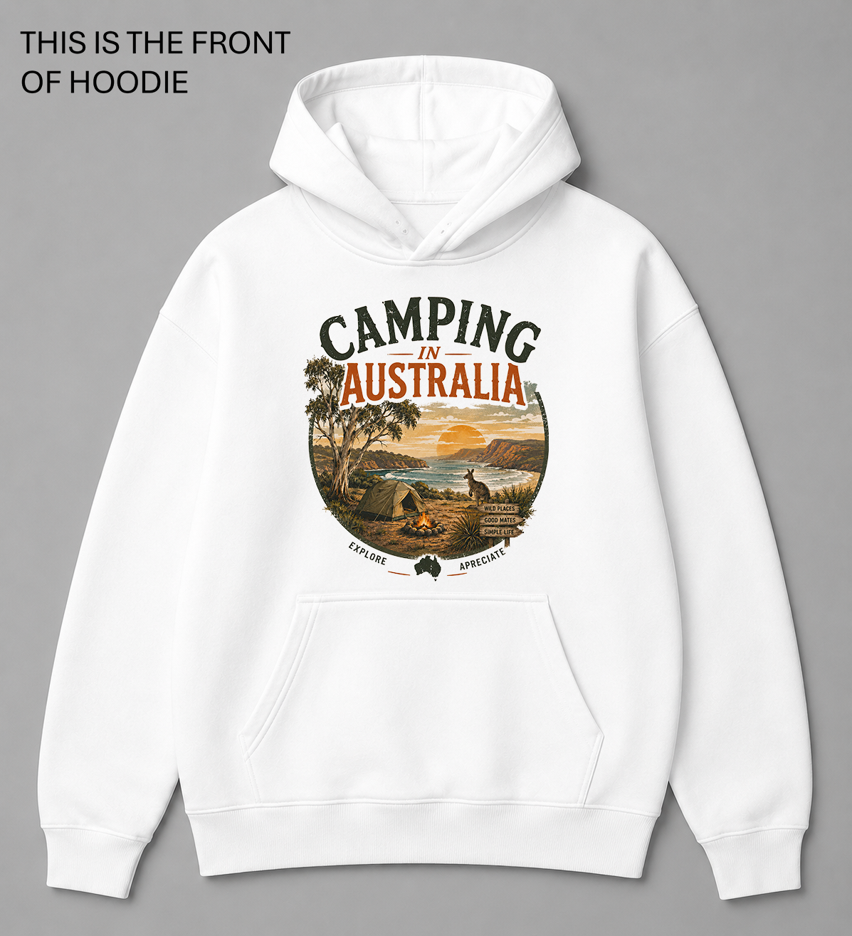 BDG Graphic Hoodie - Camping in Australia