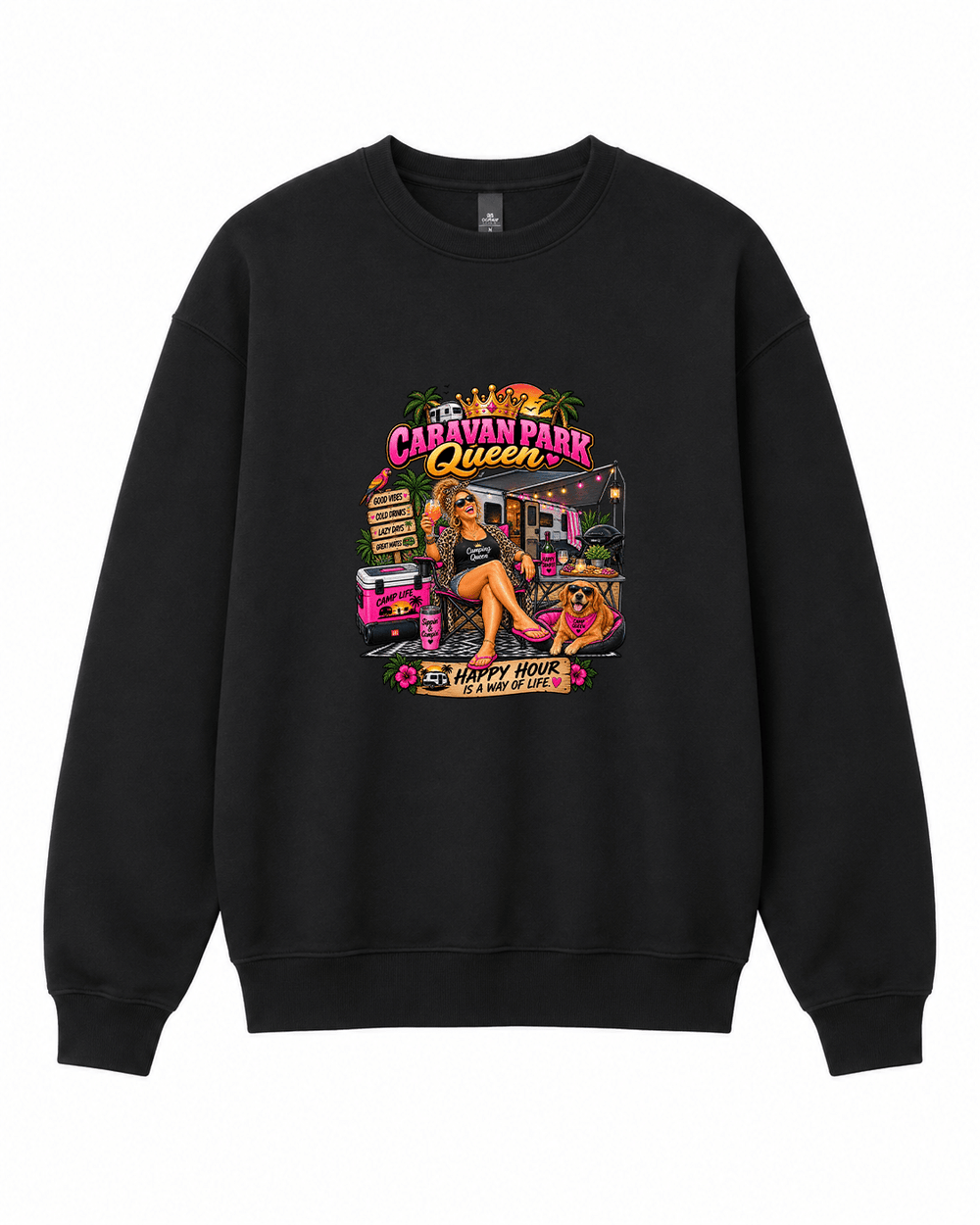 Caravan Park Queen Crewneck Sweatshirt - Built Different Goods