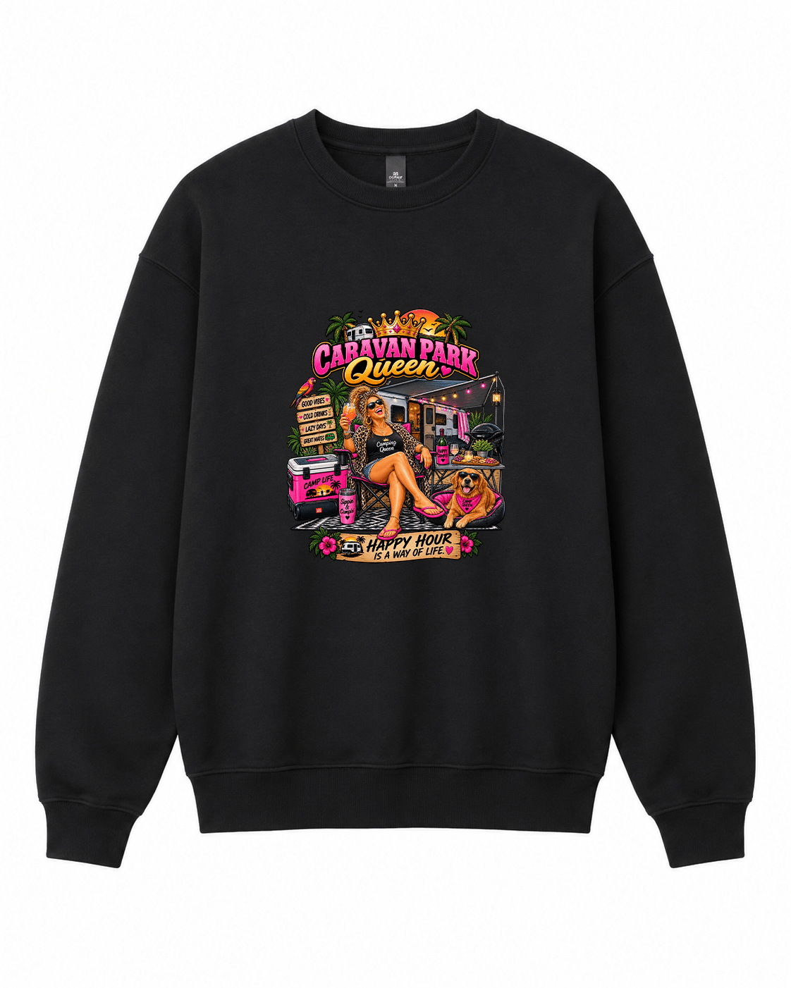 Caravan Park Queen Crewneck Sweatshirt - Built Different Goods