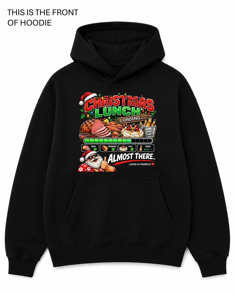 Christmas Lunch Loading Graphic Hoodie - Built Different Goods