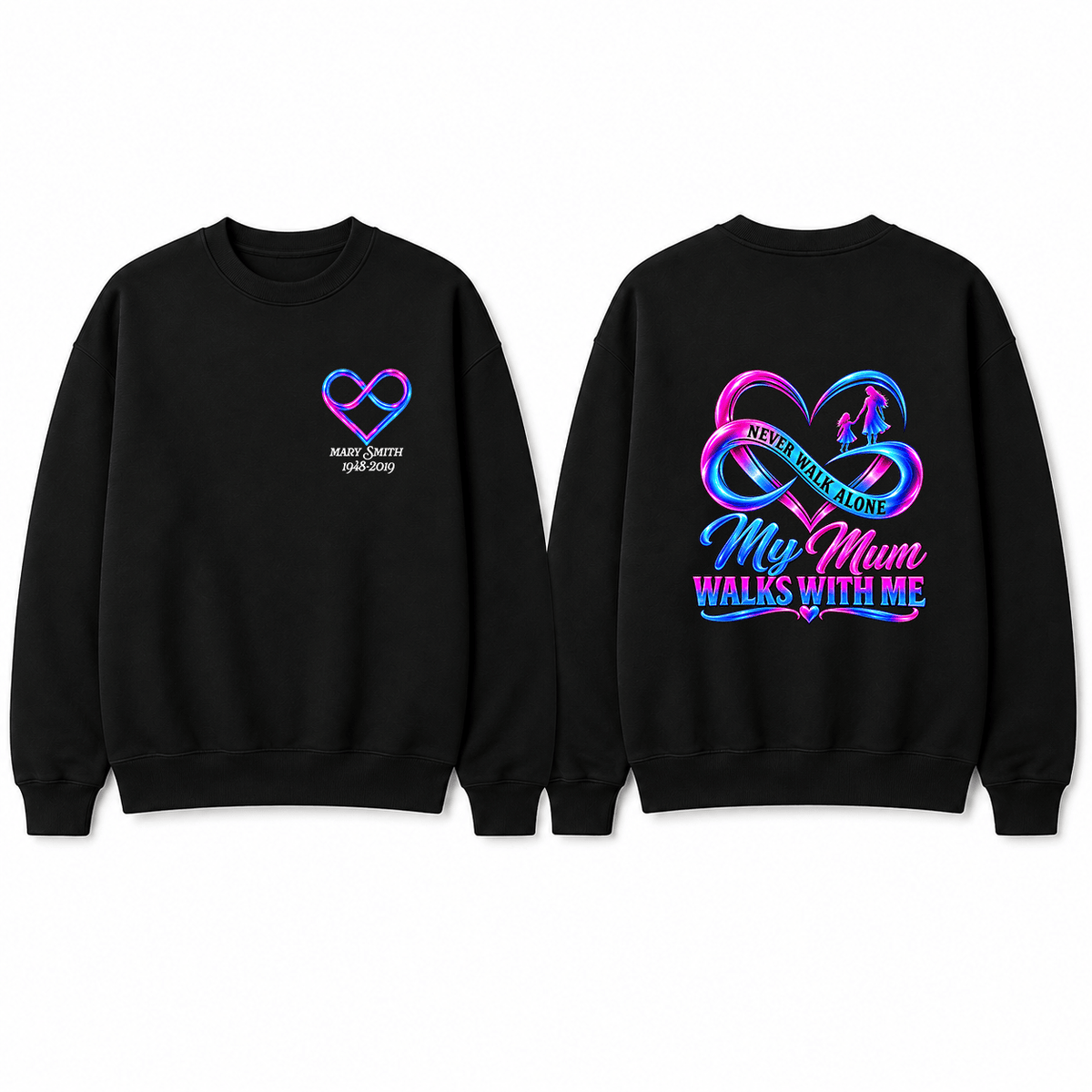BDG Crew Neck Sweatshirt - My Mum Walks With Me - Built Different Goods