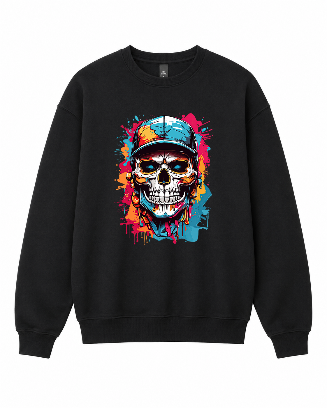 BDG Crew Neck Sweatshirt  - Neon Skull